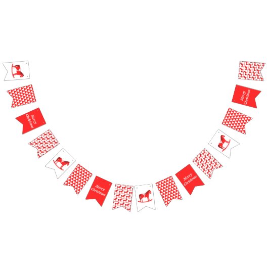 Scandinavisch Kerst Rocking Horse Custom Vlaggetjes (Alle)