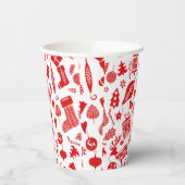 Scandinavisch kerstfeest papieren bekers (Links)