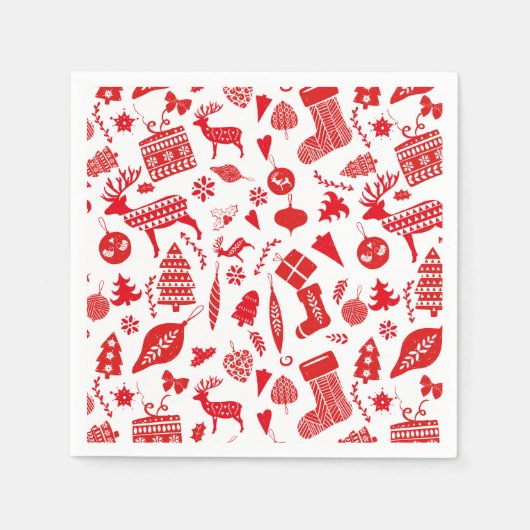 Scandinavisch kerstfeest servet (Voorkant)