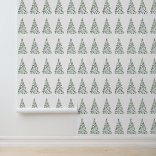 Scandinavisch kerstillustratie behang