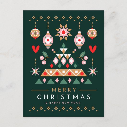 Scandinavisch Kerstontwerp Feestdagenkaart (Voorkant)