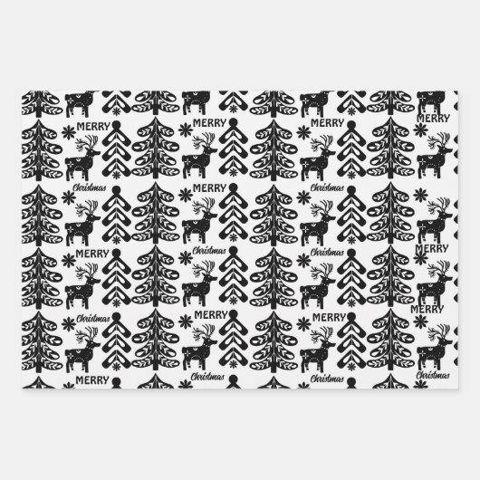 Scandinavisch kerstontwerp inpakpapier vel (Voorkant 2)