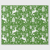 Scandinavisch kerstpatroon cadeaupapier (Vlak)