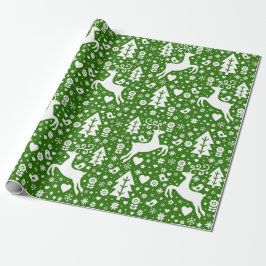 Scandinavisch kerstpatroon cadeaupapier
