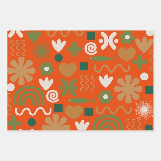 Scandinavisch kerstpatroon uit de middeleeuwen inpakpapier vel (Voorkant 2)