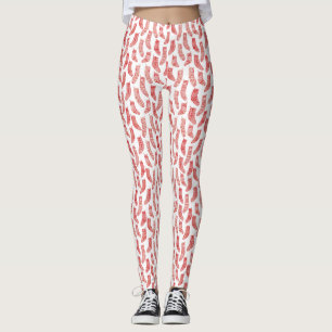 Scandinavisch kerstrood Wit Leggings