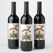 Scandinavisch kerstwijnetiket wijn etiket (Flessen)