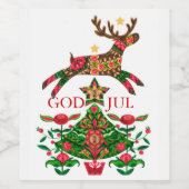 Scandinavisch kerstwijnetiket wijn etiket (Enkel label)