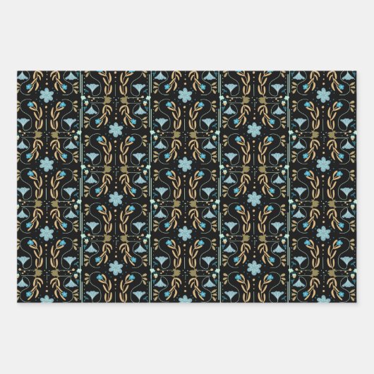 Scandinavisch lentblauw inpakpapier vel (Voorkant 2)