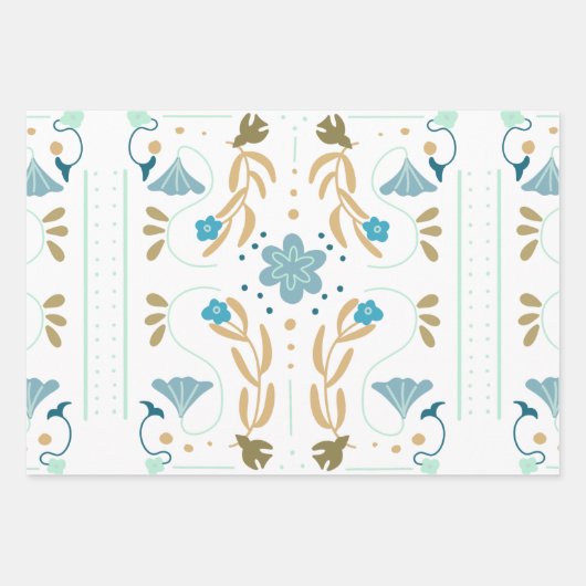 Scandinavisch lentblauw inpakpapier vel (Voorkant)