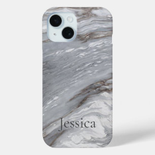 Scandinavisch modern chic grijs marmer monogram