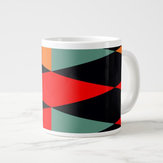 Scandinavisch modern Geometrical Diamond Pattern Extra Grote Beker (Voorkant rechts)
