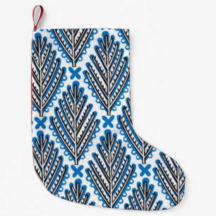 Scandinavisch naadloos folkpatroon met schattig kleine kerstsok
