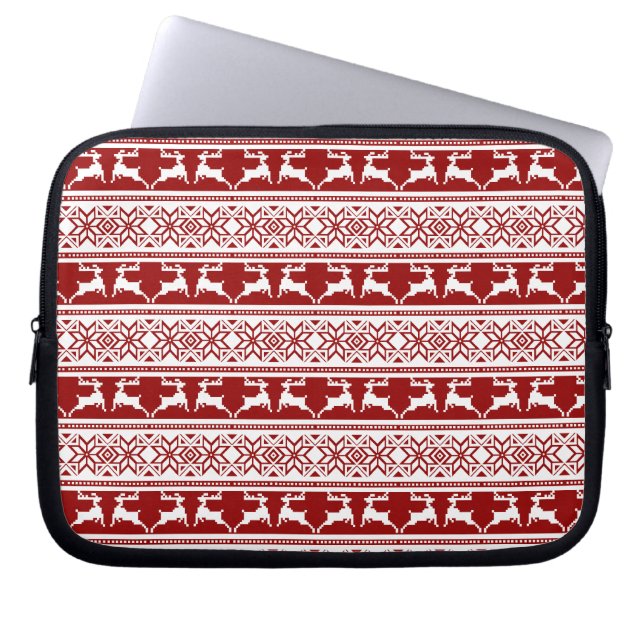 Scandinavisch noordse kerstrendierrenier laptop sleeve (Voorkant)