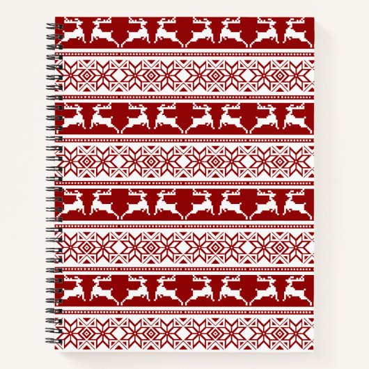 Scandinavisch noordse kerstrendierrenier notitieboek (Voorkant)