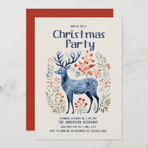 Scandinavisch Nordic Deer Kerstfeest Kaart
