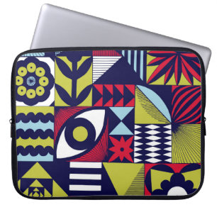 Scandinavisch of retro-stijlgrafisch patroon. Hand Laptop Sleeve