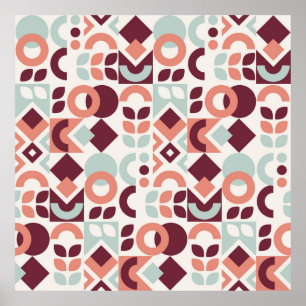 Scandinavisch patroonontwerp. Eenvoudige moderne r Poster