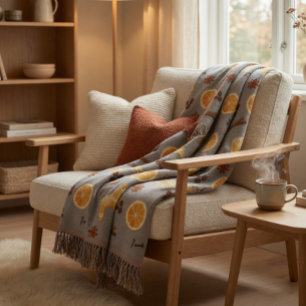 Scandinavisch peperkoek en citrus Kerstmis Deken
