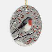 Scandinavisch Robin-Ornament Keramisch Ornament (Rechts)