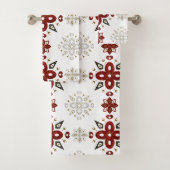 Scandinavisch rood Blauw Nordic Graphic Bad Handdoek (Insitu)