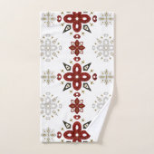 Scandinavisch rood Blauw Nordic Graphic Bad Handdoek (Handdoek)