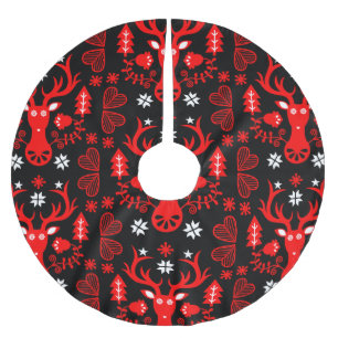Scandinavisch rood kersthert kerstboom rok