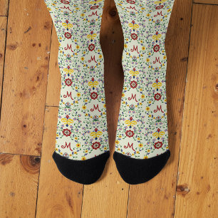 Scandinavisch Rosemaling Monogram Patroon Nordic Sokken