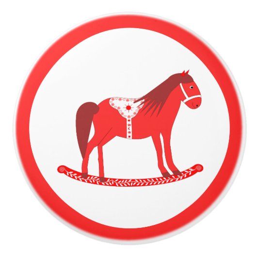 Scandinavisch schommelpaard keramische knop (Voorkant)