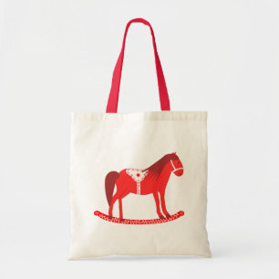Scandinavisch schommelpaard tote bag