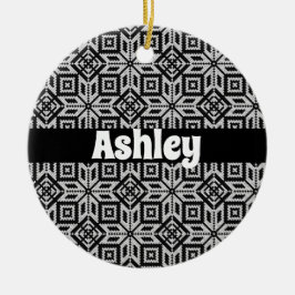 Scandinavisch Selburose-kerstpatroon Keramisch Ornament