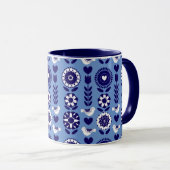 Scandinavisch stijlfolk Art Pattern Mok (Voorkant rechts)