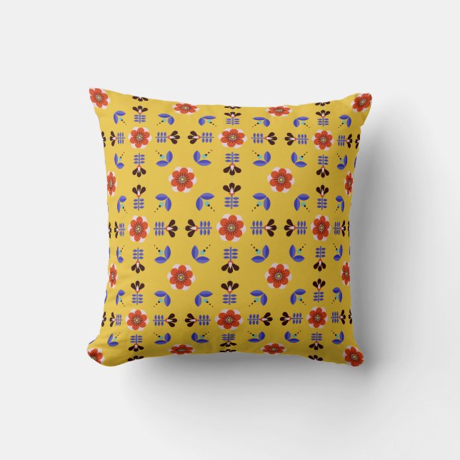 Scandinavisch stijlgeometric Floral Pattern Kussen (Voorkant)