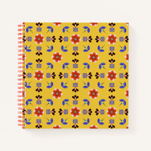 Scandinavisch stijlgeometric Floral Pattern Notitieboek