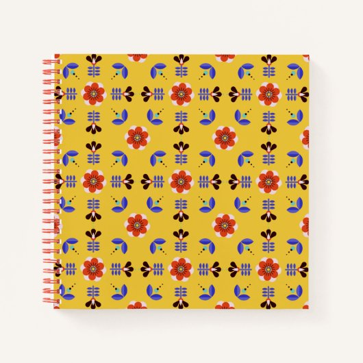 Scandinavisch stijlgeometric Floral Pattern Notitieboek (Voorkant)