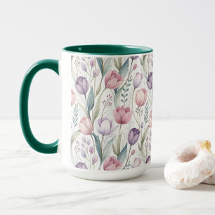 Scandinavisch tulp bloempatroon mok