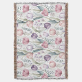 Scandinavisch tulpenbloempatroon deken (Voorkant Verticaal)