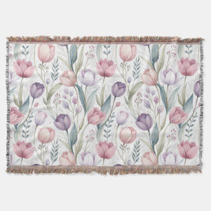 Scandinavisch tulpenbloempatroon deken