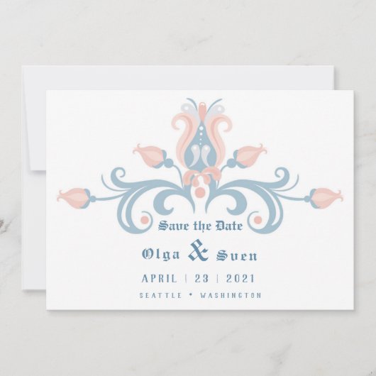 Scandinavisch volk save the date (Voorkant)