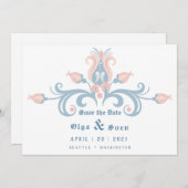 Scandinavisch volk save the date (Voorkant / Achterkant)