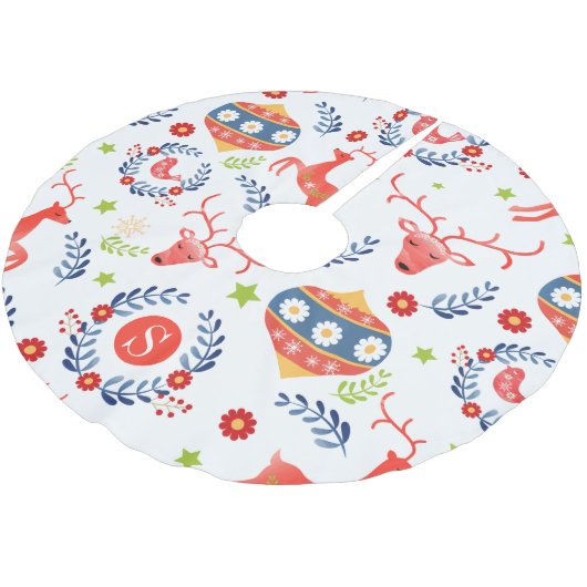 Scandinavisch volkskunst monogram kerst kerstboom rok (Gekanteld)