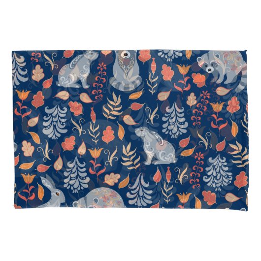 Scandinavisch volkskunst sprookjesbos. kussensloop (Voorkant)