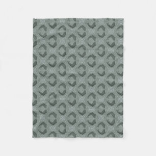 Scandinavisch Volkskunst Vispatroon in Mosgroen Fleece Deken