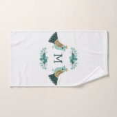 Scandinavisch volksmotief met vogels en bloemen bad handdoek (Handdoek)