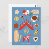 Scandinavisch/Zweeds Jul-kerstboomontwerp Briefkaart (Voorkant / Achterkant)