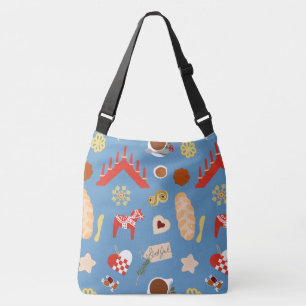 Scandinavisch/Zweeds Jul-kerstboomontwerp Crossbody Tas