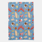 Scandinavisch/Zweeds Jul-kerstboomontwerp Theedoek (Verticaal)