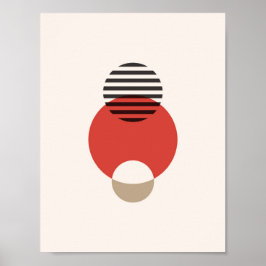 Scandinavische Abstracte geometrische circletkunst Poster