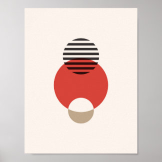 Scandinavische Abstracte geometrische circletkunst Poster