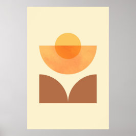 Scandinavische Abstracte geometrische cirkelkunst Poster